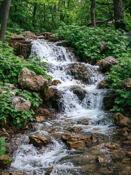 Алмазная мозаика на подрамнике «Водопад» 50x40 см