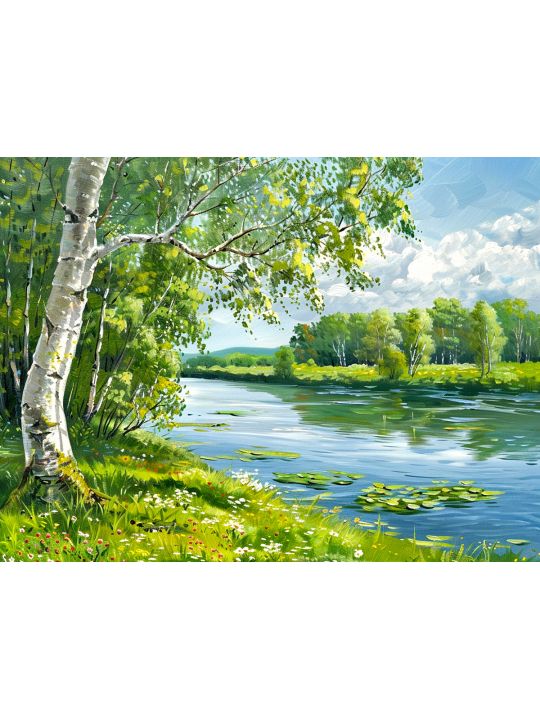 Алмазная мозаика без подрамника «Весна» 40x30 см