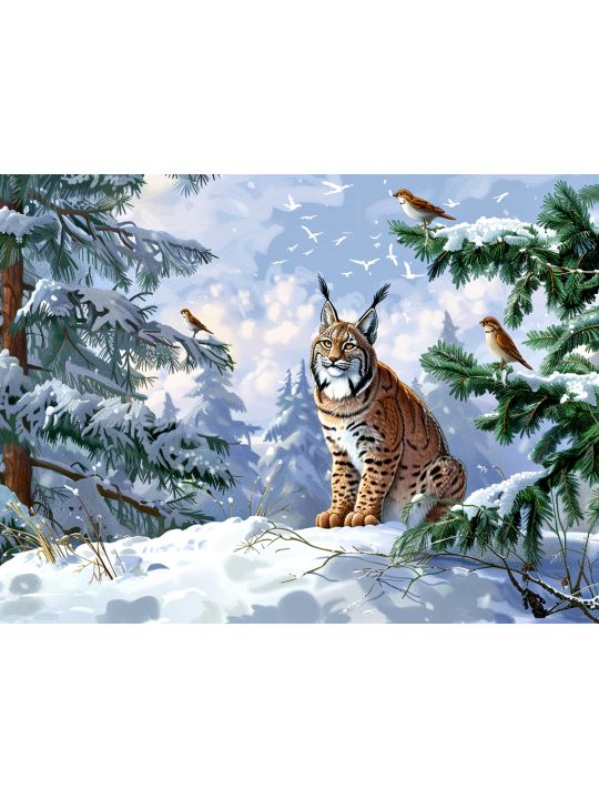 Алмазная мозаика на подрамнике «Зима» 50x40 см