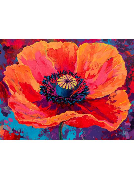 Алмазная мозаика без подрамника «Красная тень» 50x40 см