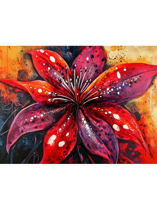 Алмазная мозаика без подрамника «Красная тень» 50x40 см