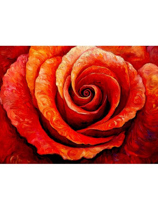 Алмазная мозаика без подрамника «Красная тень» 50x40 см