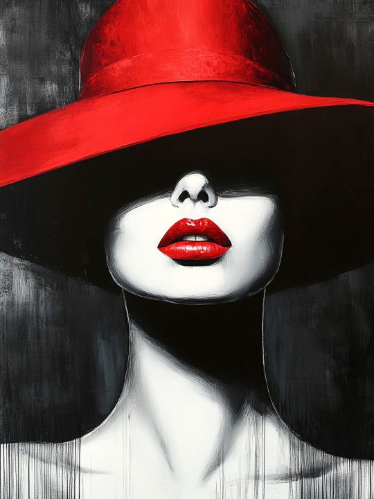 Алмазная мозаика на подрамнике «Красная тень» 50x40 см, 34 цветов