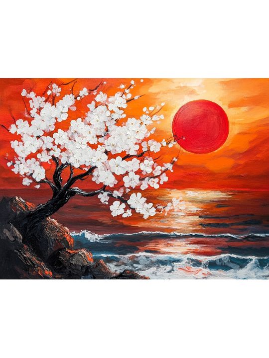 Алмазная мозаика на подрамнике «Красная тень» 50x40 см