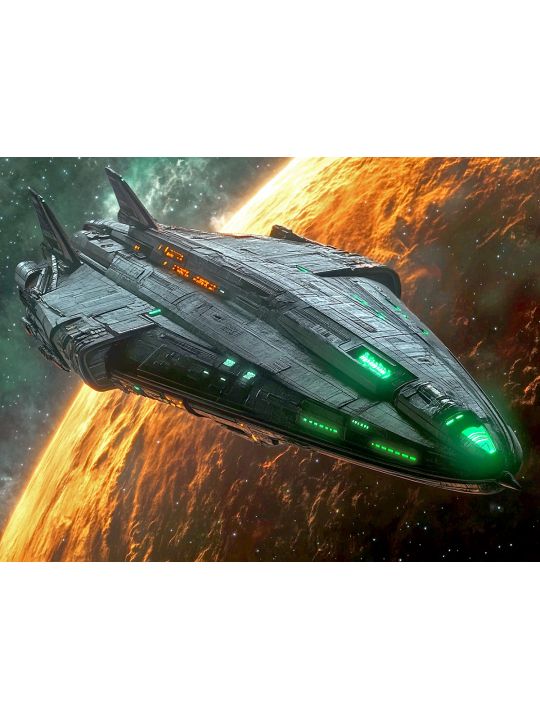 Алмазная мозаика без подрамника «Космолёты» 90x70 см