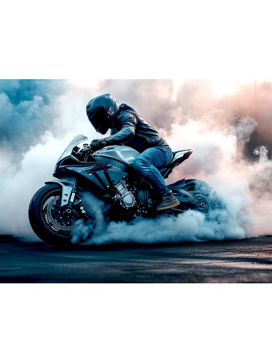 Алмазная мозаика на подрамнике «Мотоциклы» 70x50 см, 47 цветов