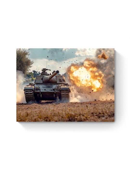 Алмазная мозаика на подрамнике «Танки» 50x40 см, 50 цветов