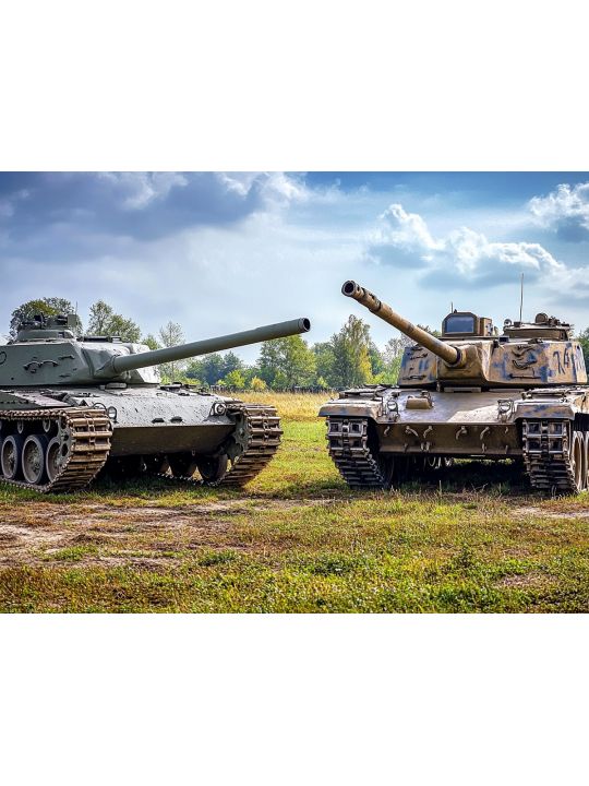 Алмазная мозаика без подрамника «Танки» 40x30 см., 44 цветов