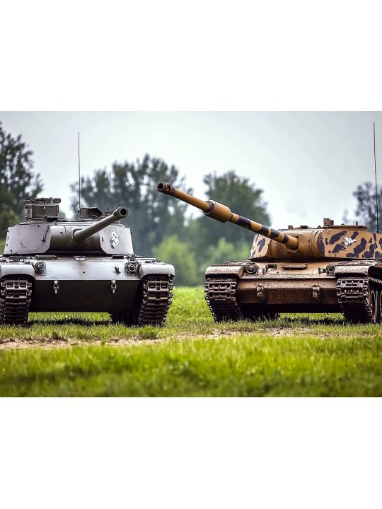 Алмазная мозаика без подрамника «Танки» 90x70 см.