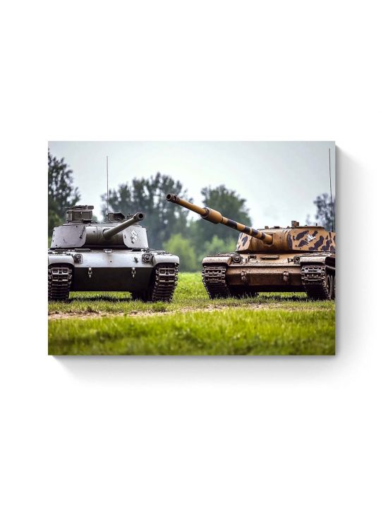 Алмазная мозаика на подрамнике «Танки» 50x40 см, 50 цветов