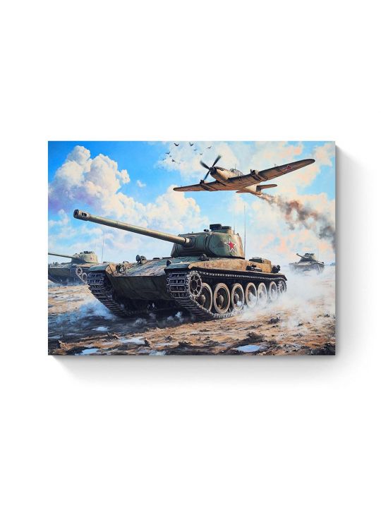 Алмазная мозаика на подрамнике «Танки» 40x30 см, 38 цветов