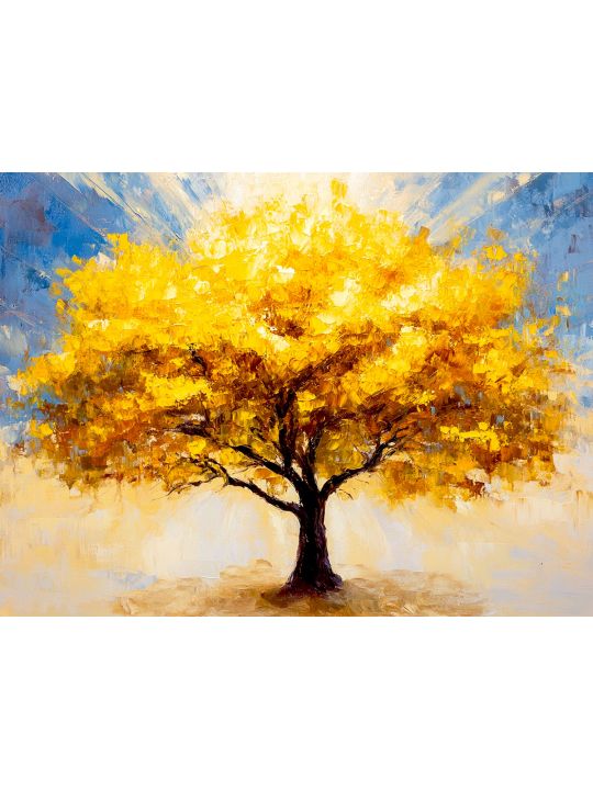 Алмазная мозаика без подрамника «Желтые оттенки» 50x40 см.