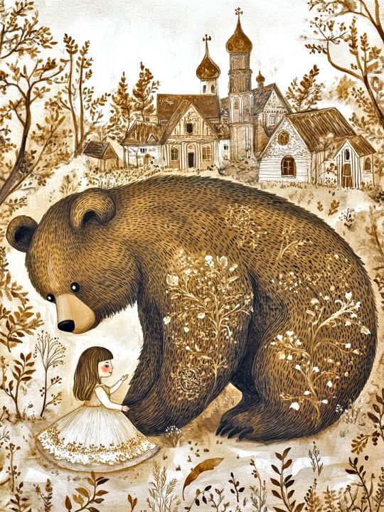 Алмазная мозаика без подрамника «Мишка» 90x70 см.