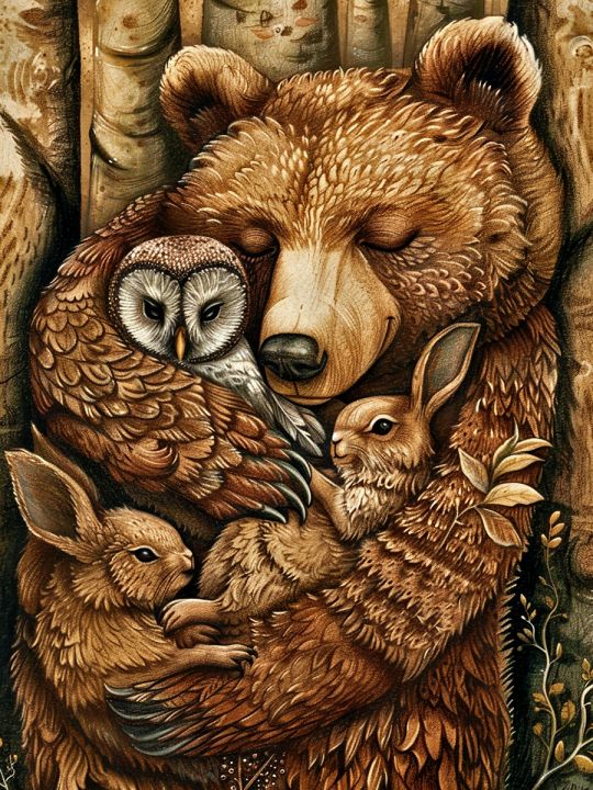 Алмазная мозаика без подрамника «Мишка» 50x40 см.