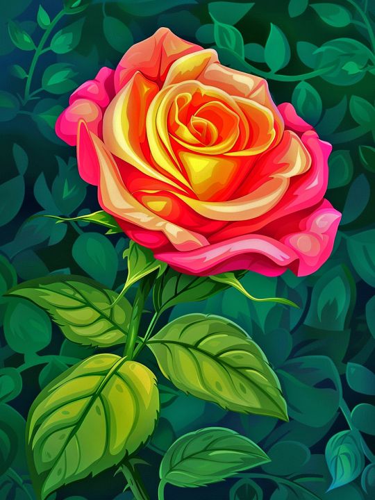 Алмазная мозаика без подрамника «Розы» 50x40 см.