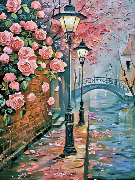 Алмазная мозаика без подрамника «Розы» 50x40 см.