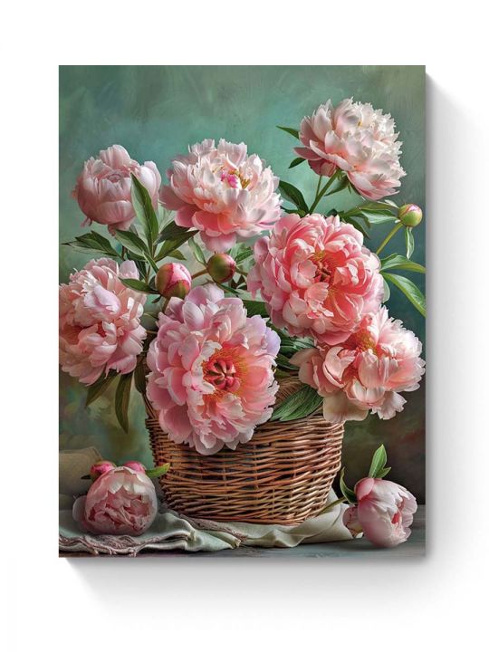 Алмазная мозаика на подрамнике «Пионы» 50x40 см