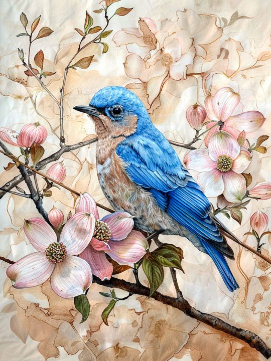 Алмазная мозаика без подрамника «Птица» 90x70 см.