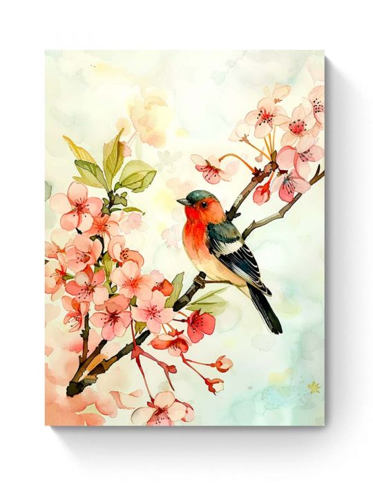 Алмазная мозаика на подрамнике «Снегирь» 40x30 см