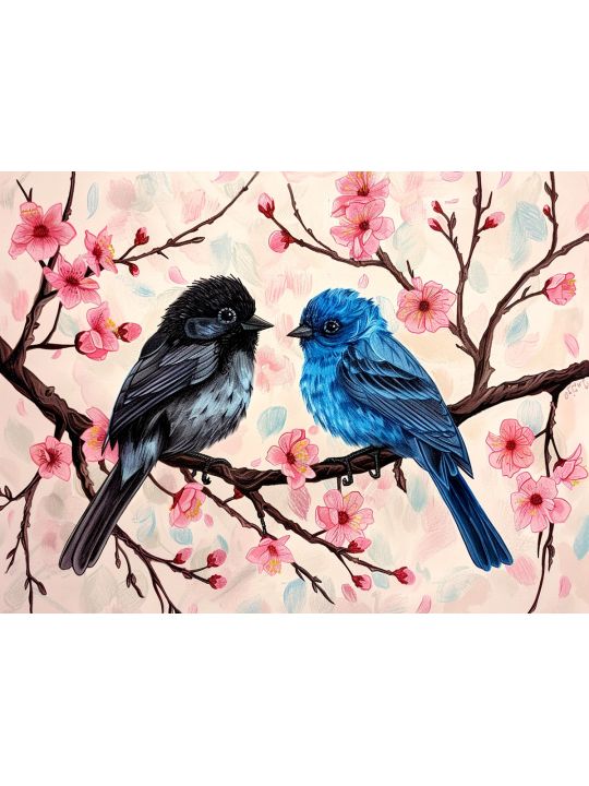 Алмазная мозаика без подрамника «Парочка» 40x30 см.