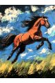 Алмазная мозаика без подрамника «Юный мустанг» 90x70 см.