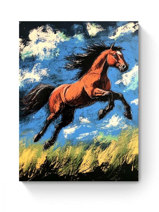 Алмазная мозаика на подрамнике «Юный мустанг» 50x40 см