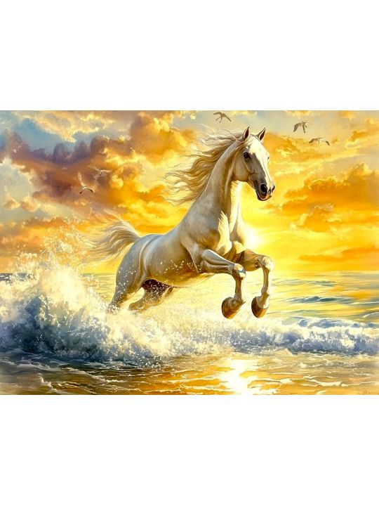 Алмазная мозаика без подрамника «У Берега» 50x40 см.