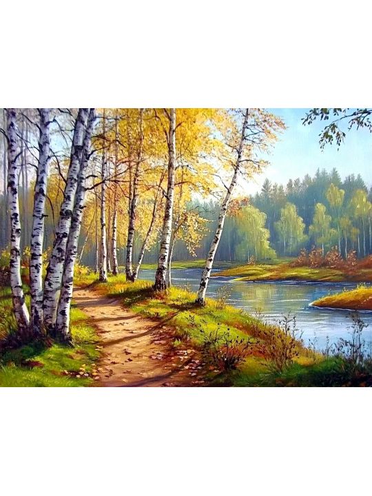 Алмазная мозаика без подрамника «Времена года» 40x30 см, 50 цветов