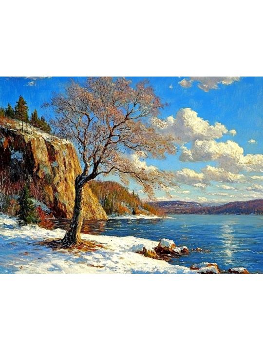Алмазная мозаика без подрамника «Времена года» 25x20 см