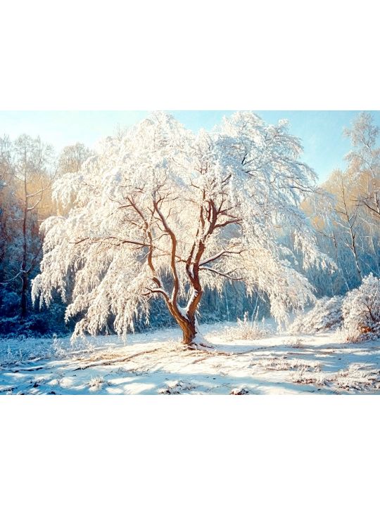 Алмазная мозаика без подрамника «Времена года» 25x20 см, 40 цветов