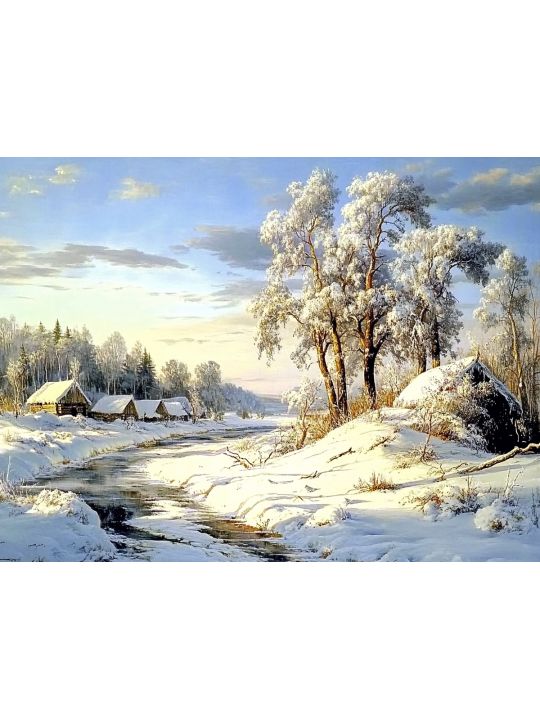 Алмазная мозаика без подрамника «Времена года» 25x20 см, 40 цветов