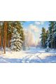 Алмазная мозаика без подрамника «Времена года» 25x20 см, 40 цветов