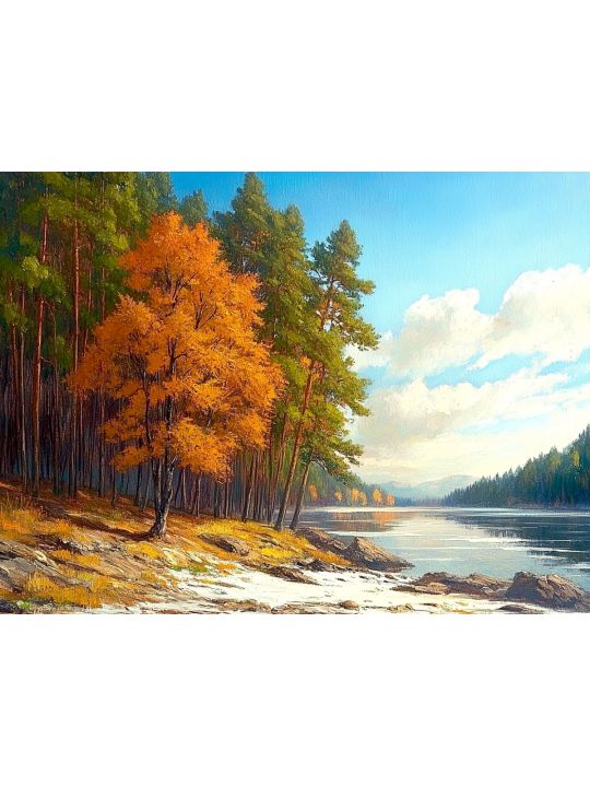 Алмазная мозаика без подрамника «Времена года» 25x20 см