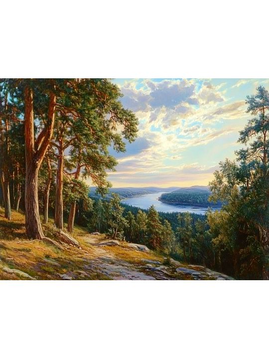 Алмазная мозаика без подрамника «Времена года» 25x20 см, 40 цветов