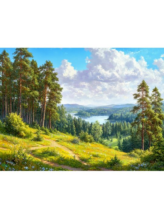 Алмазная мозаика без подрамника «Времена года» 25x20 см, 40 цветов