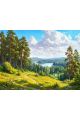 Алмазная мозаика без подрамника «Времена года» 25x20 см, 40 цветов