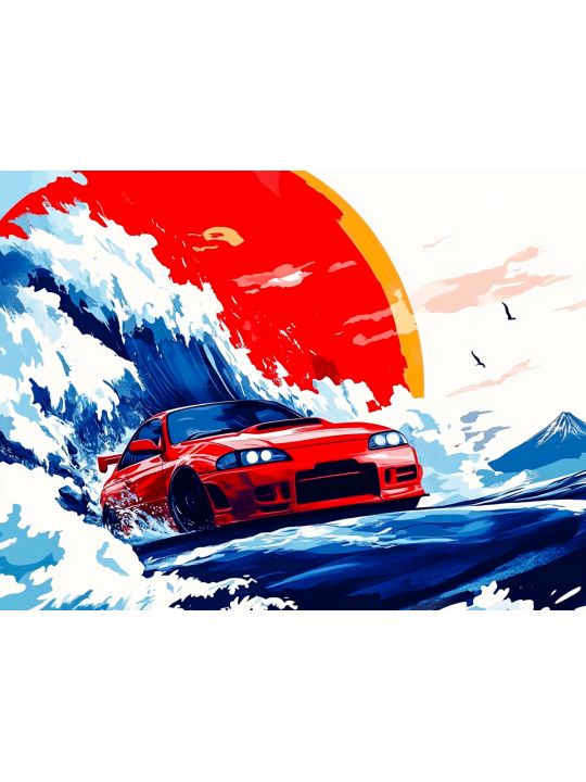 Алмазная мозаика без подрамника «Автомобиль» 25x20 см