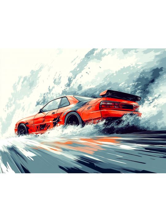 Алмазная мозаика без подрамника «Автомобиль» 25x20 см, 40 цветов