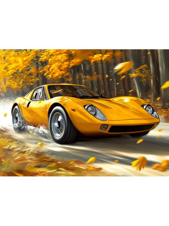 Алмазная мозаика без подрамника «Автомобиль» 25x20 см, 35 цветов