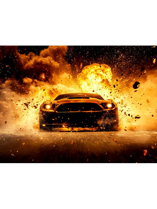 Алмазная мозаика без подрамника «Автомобиль» 25x20 см