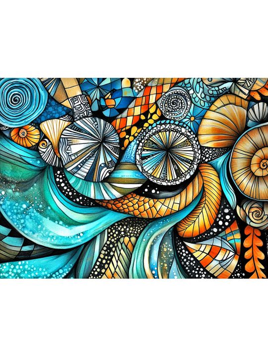 Алмазная мозаика без подрамника «Узоры» 130x100 см