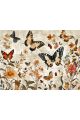 Алмазная мозаика без подрамника «Бабочки» 40x30 см, 50 цветов