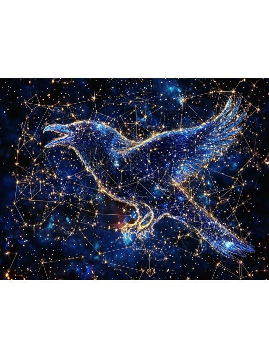 Алмазная мозаика без подрамника «Созв. Ворона» 50x40 см