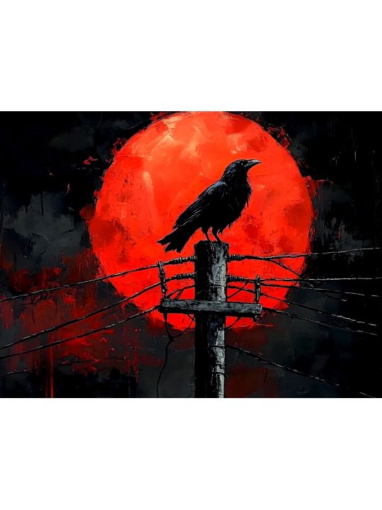 Алмазная мозаика без подрамника «Красная вуаль» 25x20 см