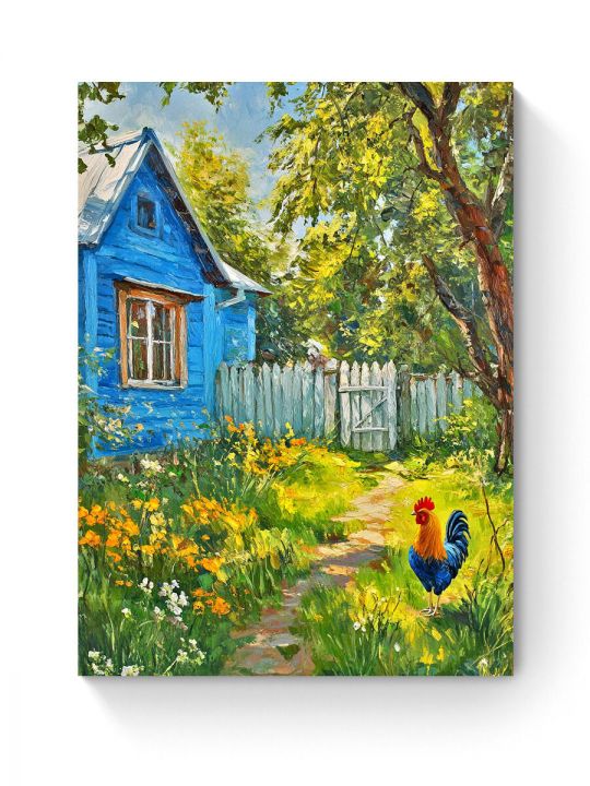 Алмазная мозаика на подрамнике «Лето в деревне» 50x40 см, 50 цветов