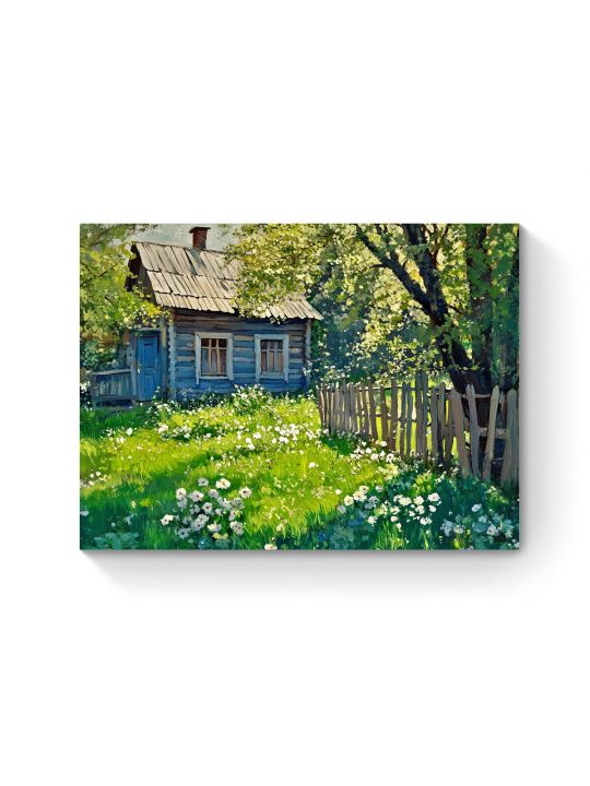 Алмазная мозаика на подрамнике «Лето в деревне» 50x40 см, 50 цветов