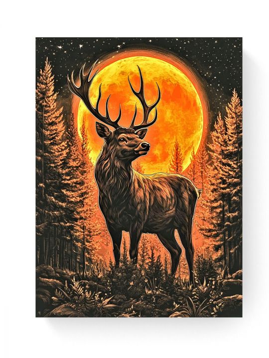 Алмазная мозаика на подрамнике «Зов луны» 50x40 см