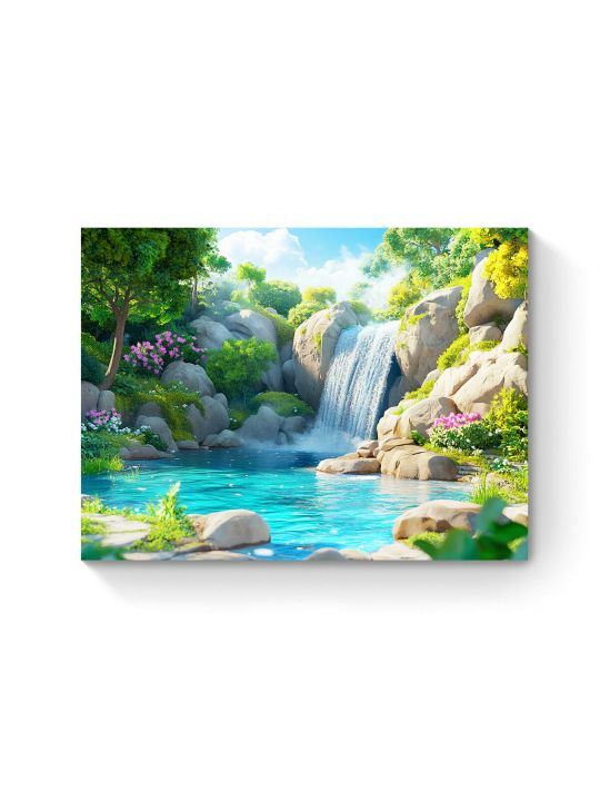Алмазная мозаика на подрамнике «Водопад» 50x40 см
