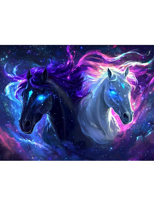 Алмазная мозаика без подрамника «Гармония» 50x40 см, 50 цветов