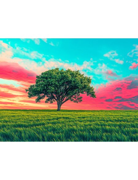 Алмазная мозаика без подрамника «Багровый закат» 50x40 см